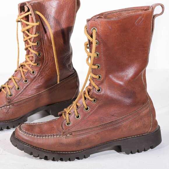 Polo Ralph Lauren Made in Maine Moccasin Lace Up Boots - 9 - Picture 1 of 6